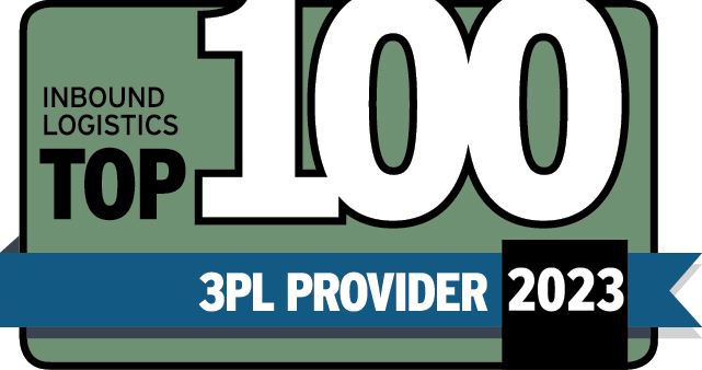 Logo for Inbound Logistics' 2023 Top 100 3PL Providers award